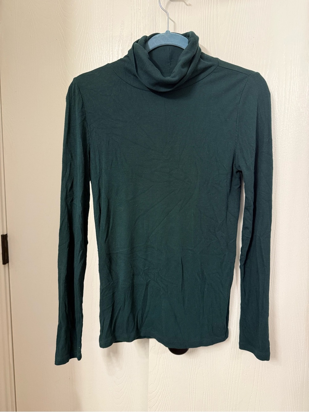 LOFT Turtleneck Long-Sleeve Rib Knit Top - Dark Green